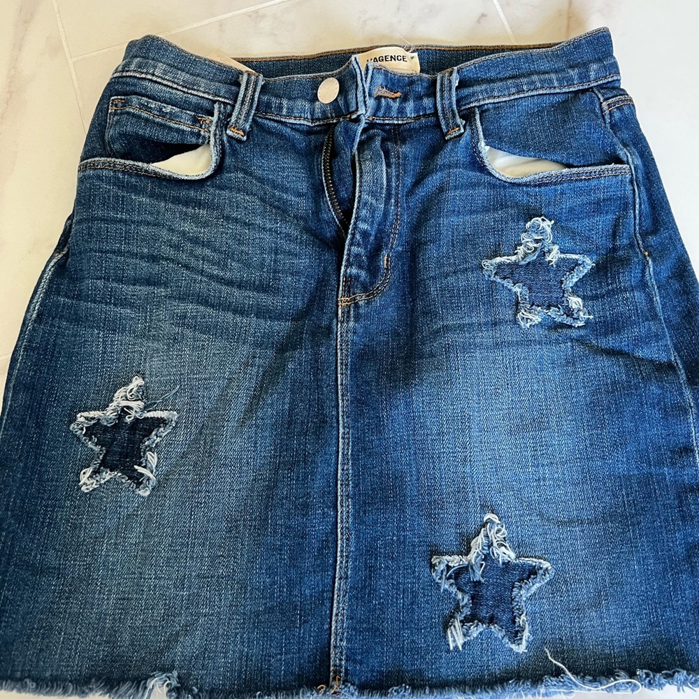 L’Agence Blue Jean Star Skirt